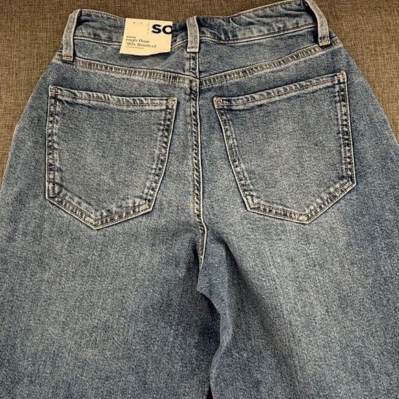 NEW! Curvy High Rise 90's Bootcut Jeans Fringe Some Stretch Cotton Blend Size 0 - Picture 11 of 12